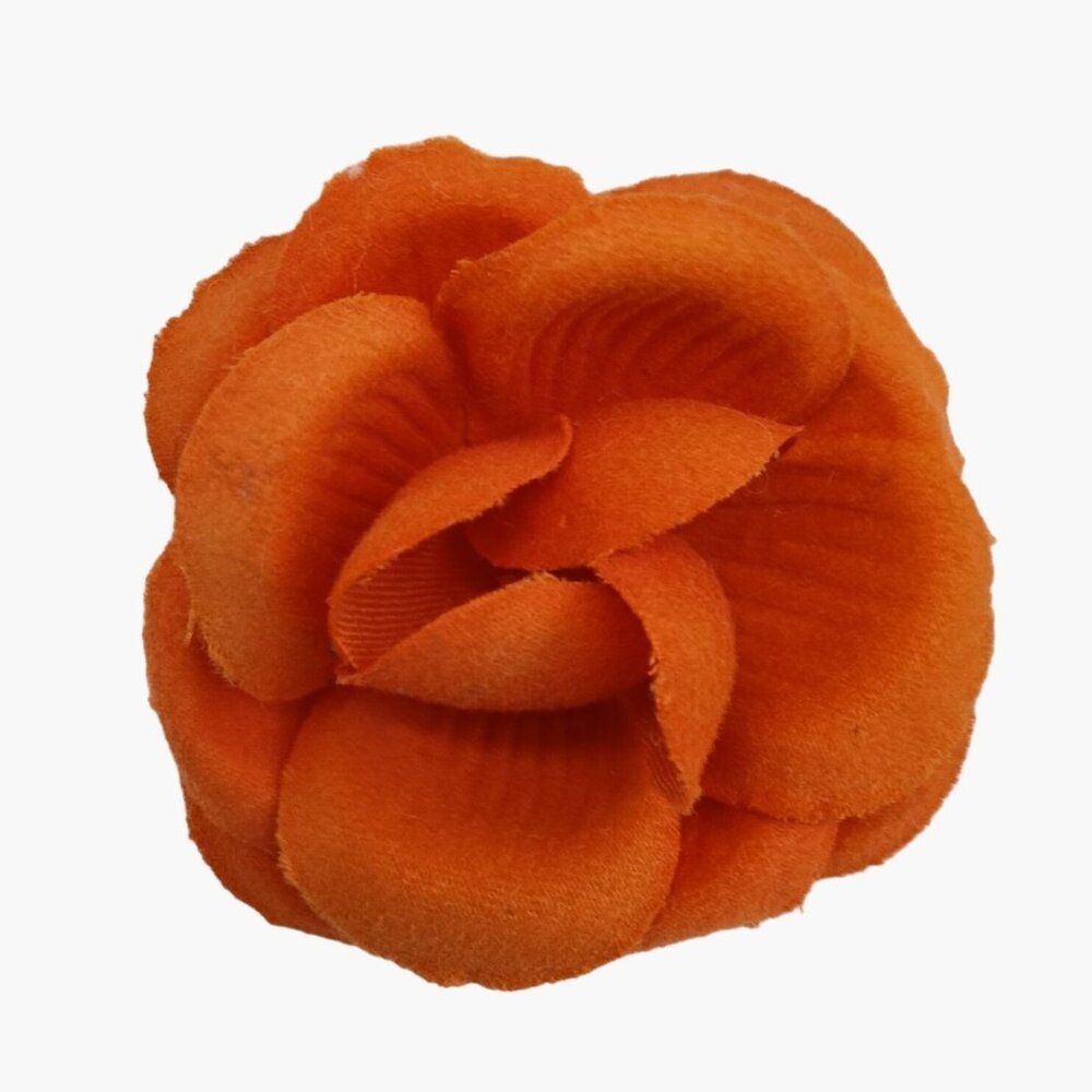 Orange Cabbage Rose Boutonniere Lapel Pin Corsage